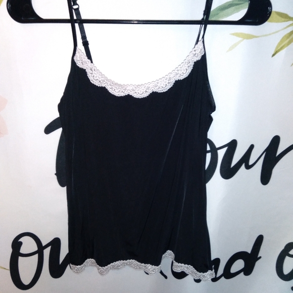 unknown Tops - Black tank top small with lace trim
